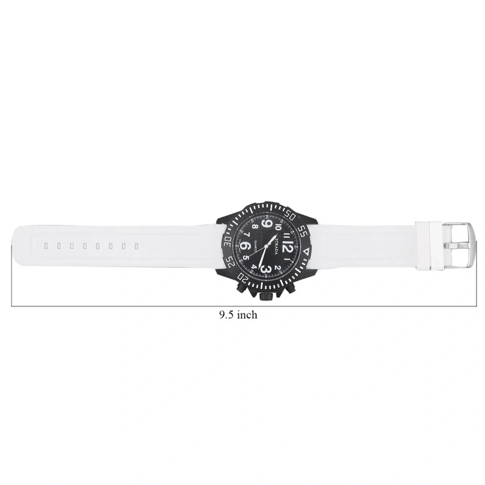 Watch with White Silicone Strap